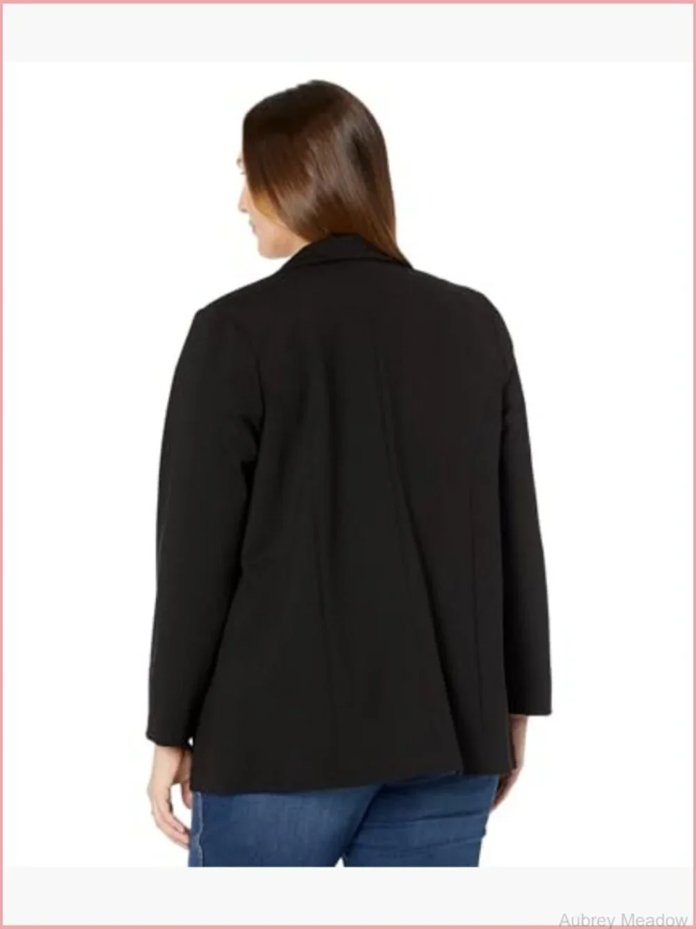Plus Size Boyfriend Blazer with Princess Darts Stretch Ponte